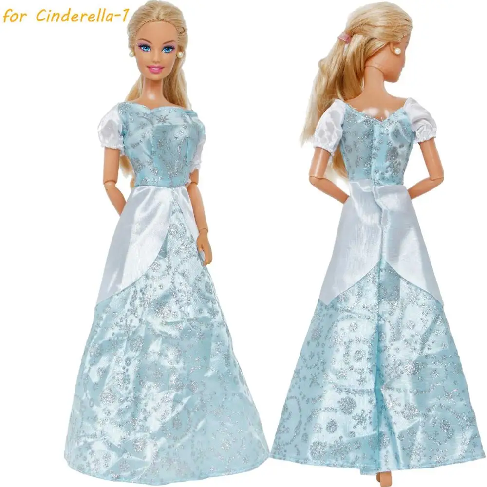 for Cinderella-1 1x Косплей сказочные куклы аксессуары Классические Вечерние платья принцессы платье для куклы Барби одежда для детей милые игрушки - Цвет: for Cinderella-1