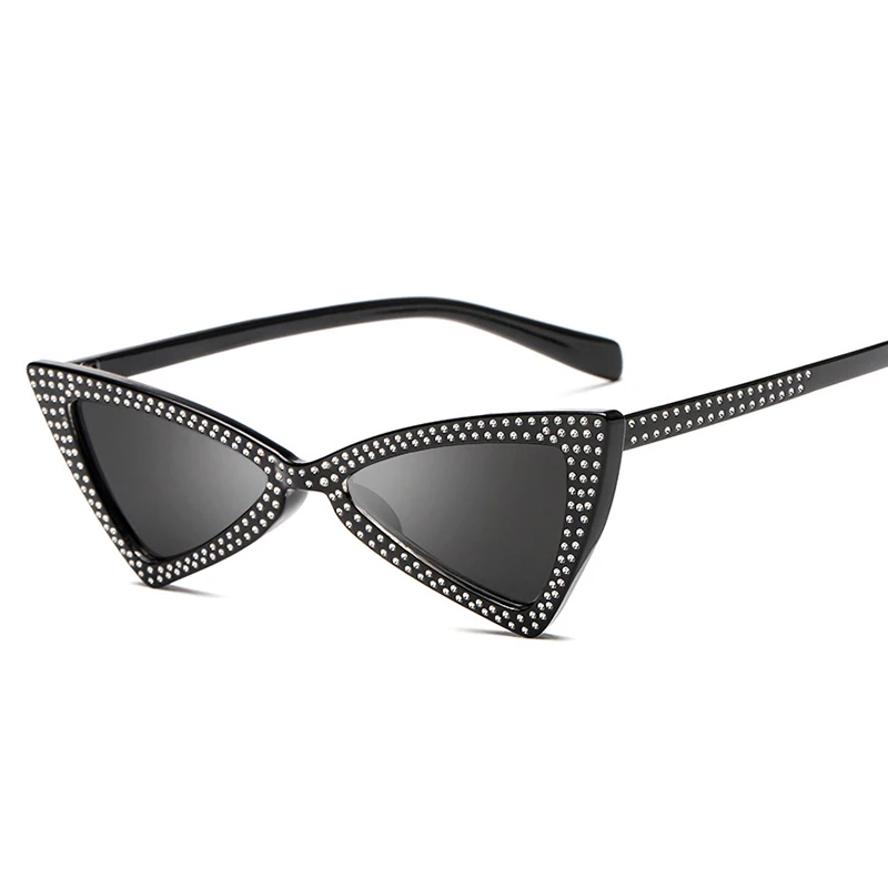 Женские солнцезащитные очки кошачий глаз с кристаллами|oculos brand|brand cat eye sunglassescat