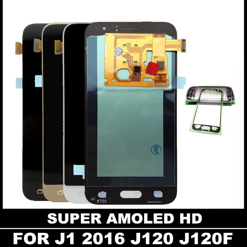 100% протестированный рабочий AMOLED LCDS для Samsung Galaxy J1 J120 2016 J120F J120H J120M ЖК дисплей