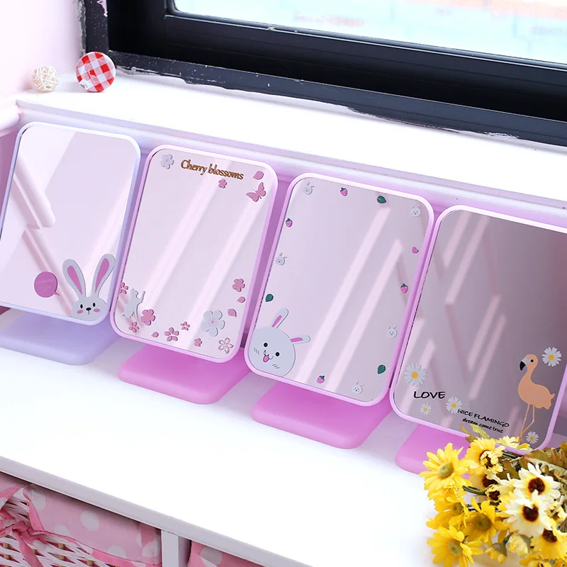Cute Cartoon Animal Mirror Portable Desktop Makeup Mirrors Professional Cosmetic For Beauty 20*15CM | Красота и здоровье