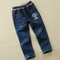 spring and autumn new childrens pants childrens big boys boys jeans trousers elasticity foreign trade childrens wear autumn