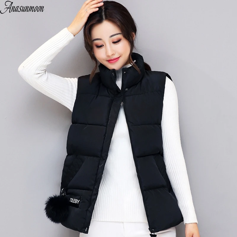 

Autumn Winter Cotton Vest Women Waistcoat 2017 Female Sleeveless Jacket Warm Vest Jacket Waistcoat colete feminino Ladies Coat