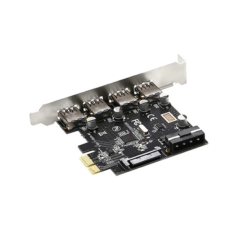 Карта расширения PCIe на 4 порта USB 3 0 5 Гбит/с с контактным или 15 источником питания