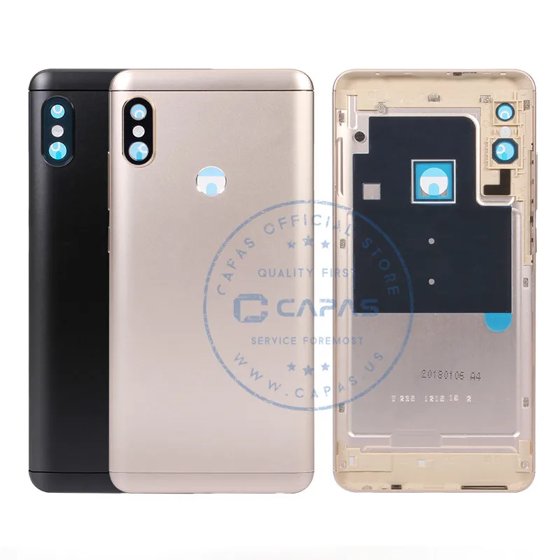 Для Xiaomi Redmi Note 5 Pro задняя крышка корпус Металлическая Задняя крышка батареи+ стекло камеры+ ключ для боковой кнопки запасные части