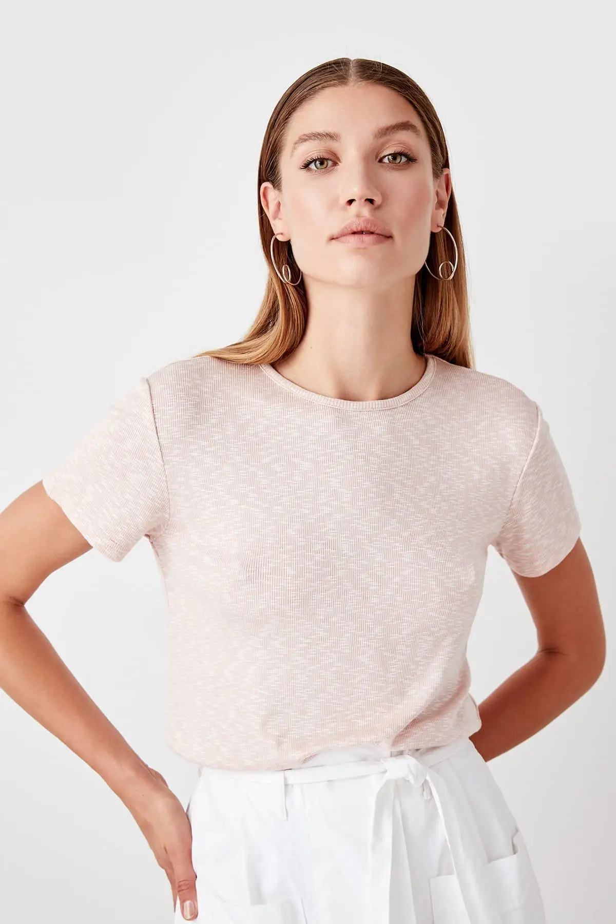 Trendyol порошок Базовые Трикотажные футболки TWOAW20TS0022|Футболки| |