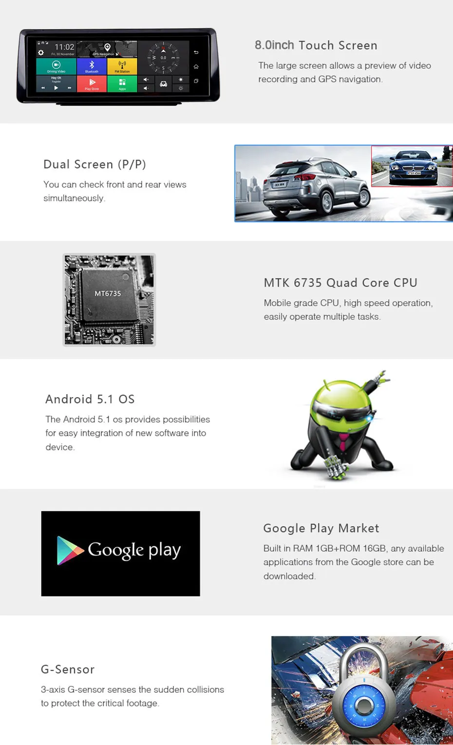 Olysine 8 дюймов 4G Android Автомобильный видеорегистратор Камера ADAS WiFi Dashcam gps навигатор видео регистратор Full HD 1080P видеорегистраторы с двумя объективами