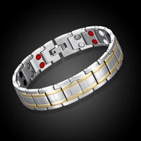 new magnetic hematite bracelet and bangle mens health gold stainless steel four element energy jewelry bracelet christmas gift