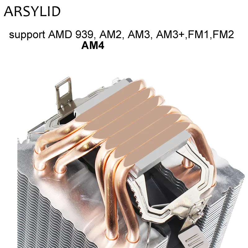 Высококачественный кулер для процессора 115X2011,6 heatpipe dual-tower охлаждающий вентилятор 9 см, Поддержка Intel AMD - Цвет лезвия: only AMD