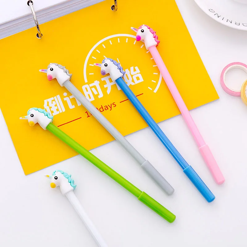 5 шт./лот 0 мм 18 см мультяшная Лошадь Единорог Подпись гелевая ручка канцелярские