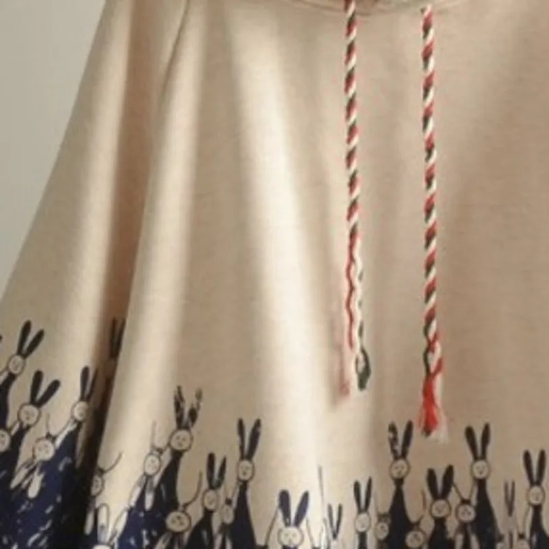 Новинка женская накидка для девочек зимнее флисовое пальто с милыми заячьими