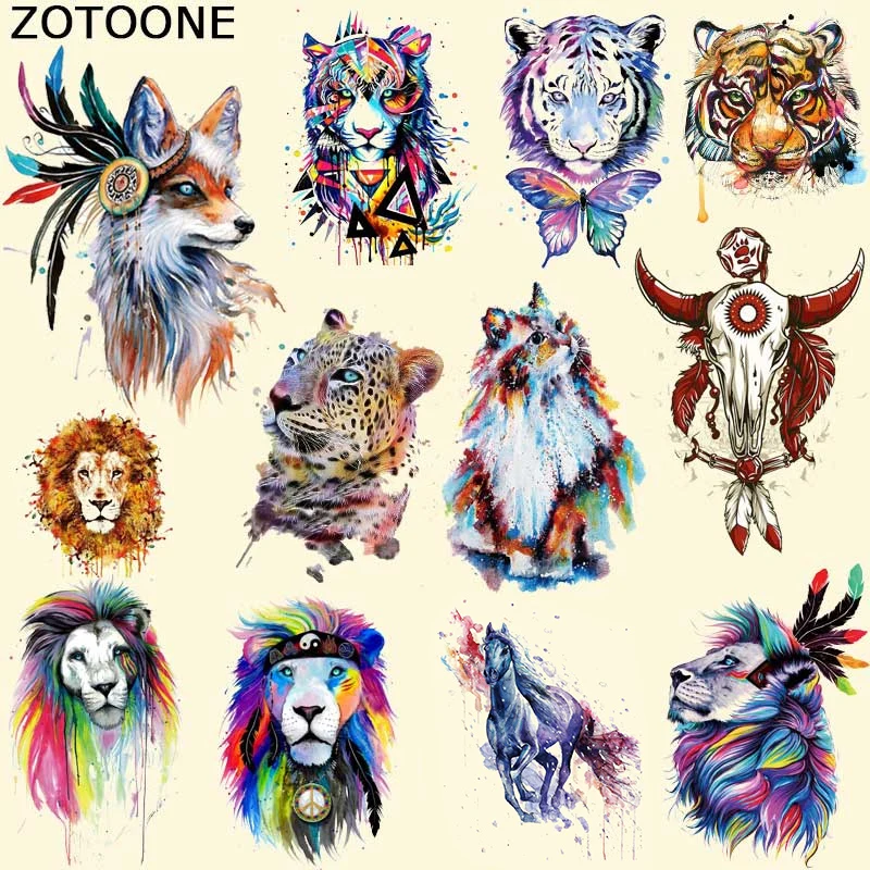 Термоклейкие нашивки ZOTOONE цветные с изображением лисы для футболок платьев