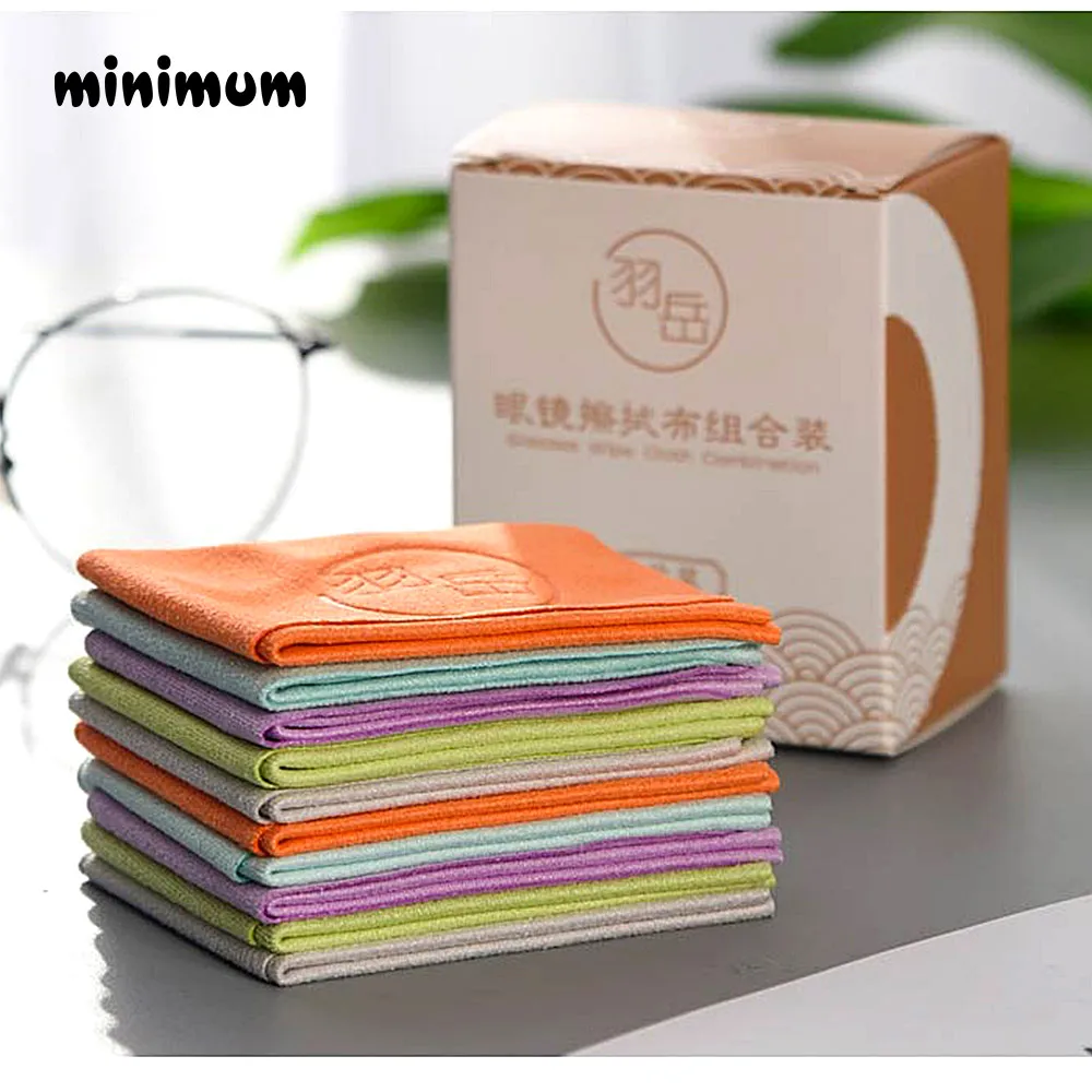 10 pcs Microfiber Eyeglasses Cleaning Cloth Chamois Sunglasses Cleaner Glasses Cloth For Lens Phone Screen Wipes Customized