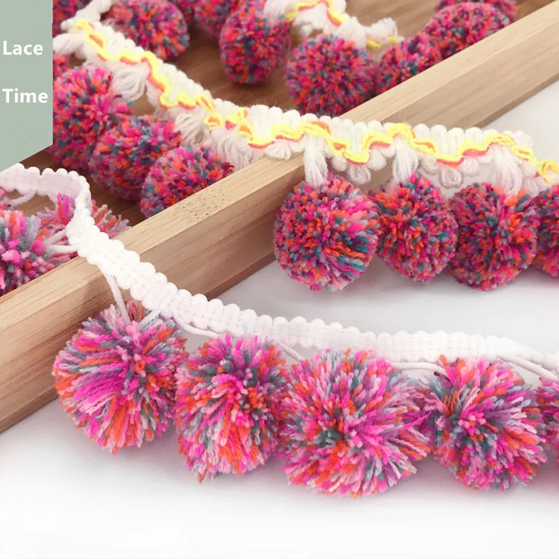 Горячие Diy Материал кружевной ткани помпон отделка украшения с помпонами