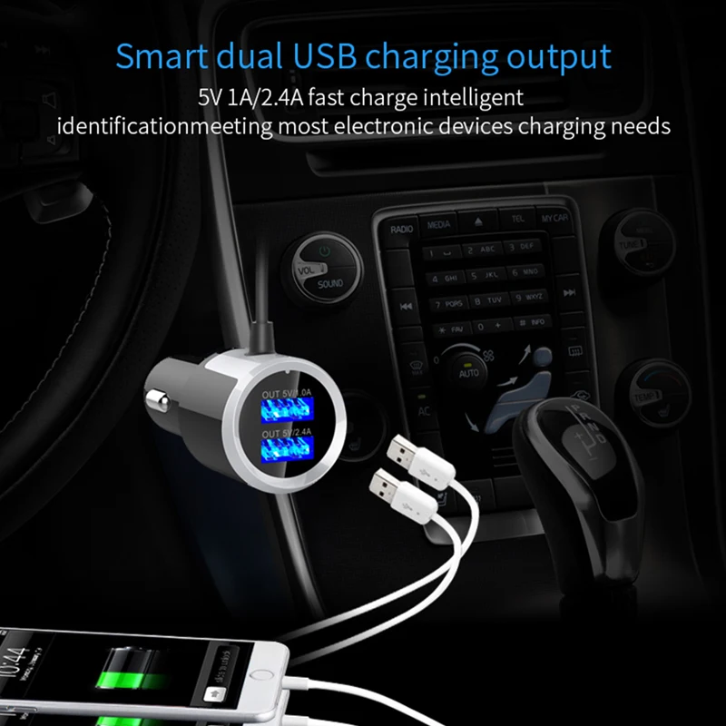 Nulaxy FM передатчик против скольжения Беспроводной Bluetooth Handsfree Car Kit Audio MP3 плеер