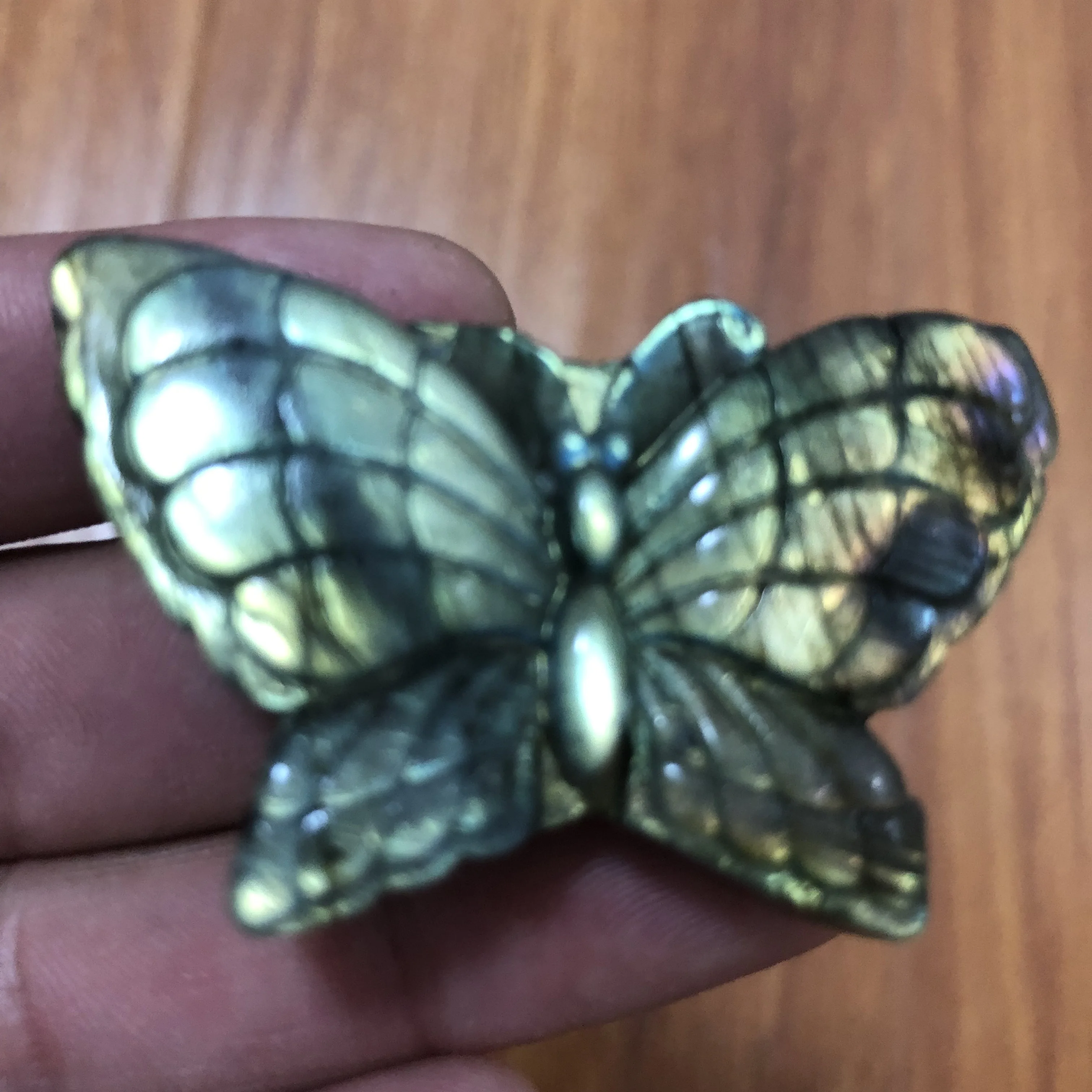 1pcs Muito raro rico gemas naturais labradorite esculpida borboleta azul | Дом и сад
