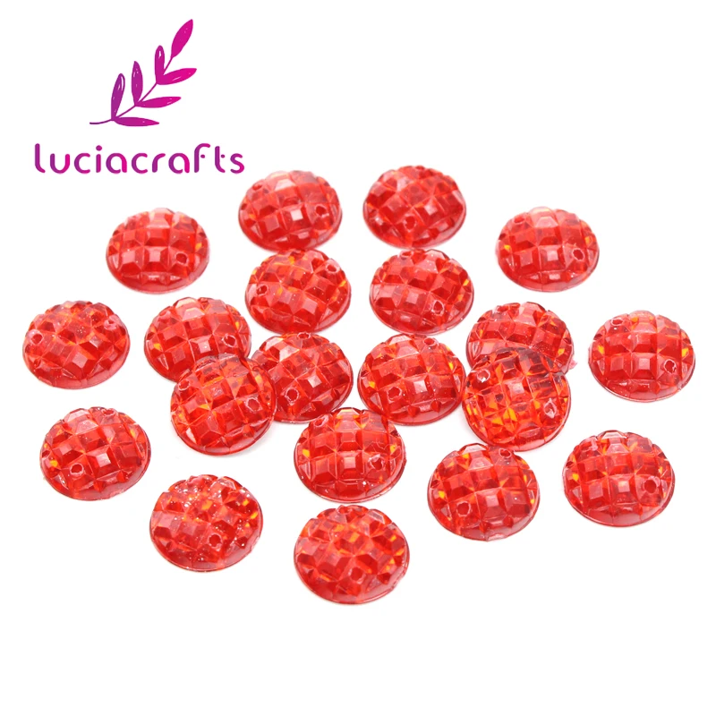 Lucia crafts 50 шт./лот круглые пришивные камни акриловые стразы с плоской обратной