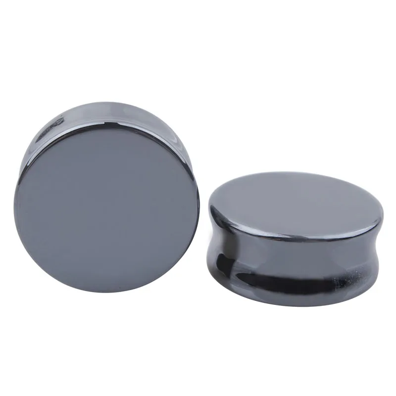 Расширитель ушей туннели из гематита для пирсинга ювелирные изделия