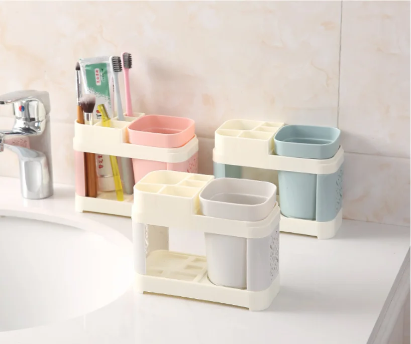 Bathroom Toothbrush Cup Toothbrush Holder Suits Toothpaste Bath Set Bathroom Storage Rack Holder Toothpaste Storage Box