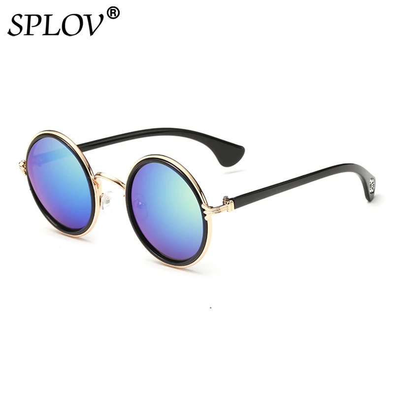 C6 Gold Green SPLOV новое поступление круглые солнцезащитные очки для мужчин и женщин винтажные цветные солнцезащитные очки Брендовые дизайнерские металлические очки Occhiali Da Sole - Цвет линз: C6 Gold Green