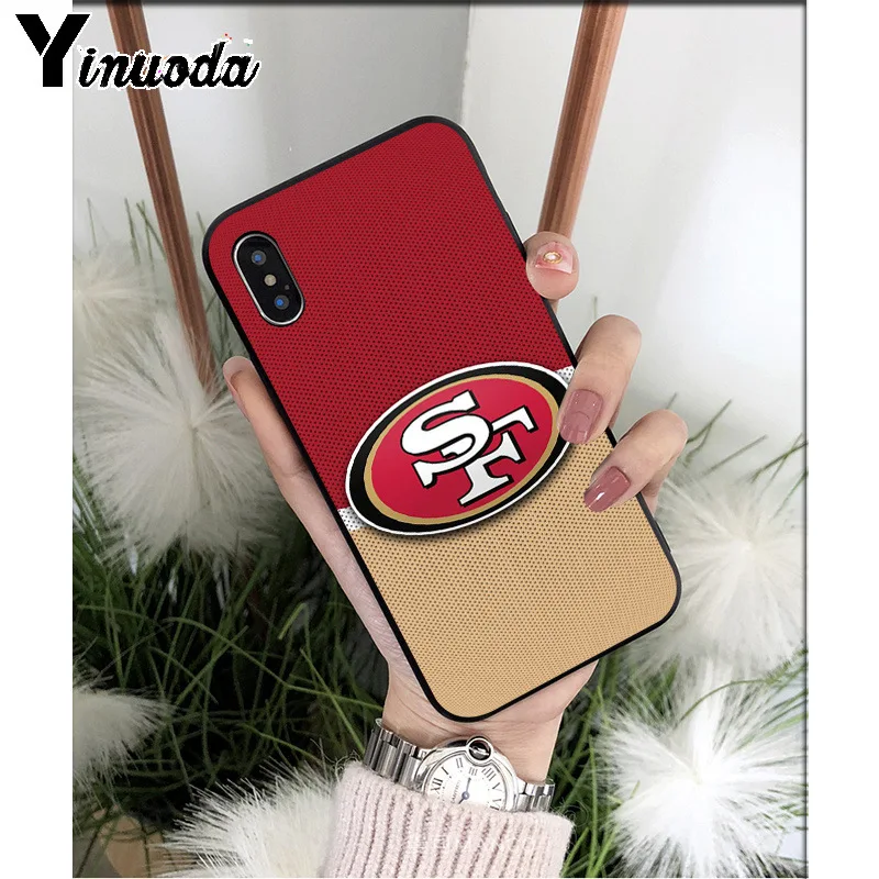 Yinuoda San Francisco 49ers ТПУ мягкий черный чехол для телефона чехол для iPhone 8 7 6 6S Plus 5 5S SE XR X XS MAX чехол