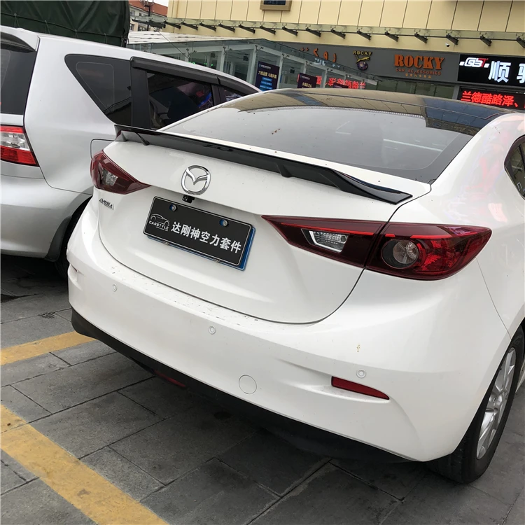 Для Mazda 3 Axela надрезаемая подкладка, ABS Материал заднее крыло автомобиля Цвет задний спойлер нажмите хвост для Mazda 3 Axela спойлер