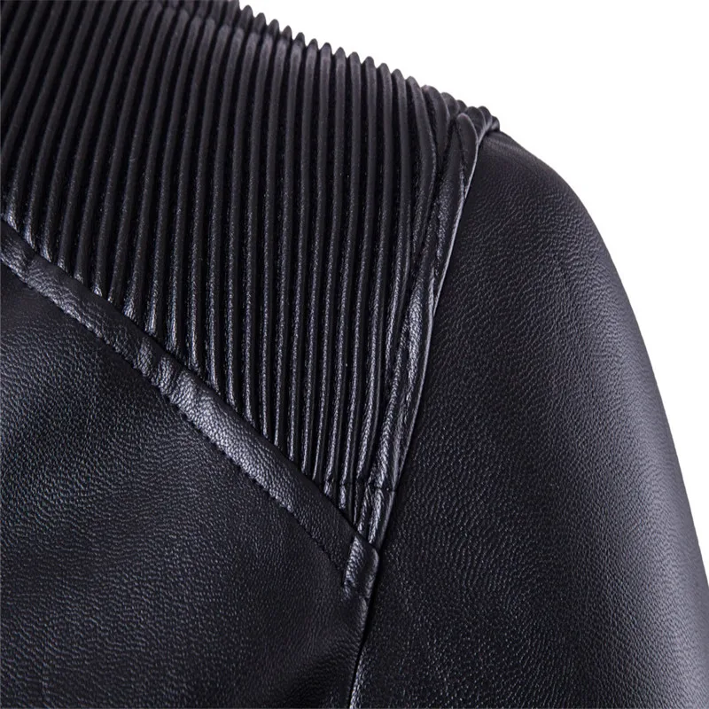 Кожаные куртки LUO XIU 5XL мужские мотоциклетные без воротника для мужчин