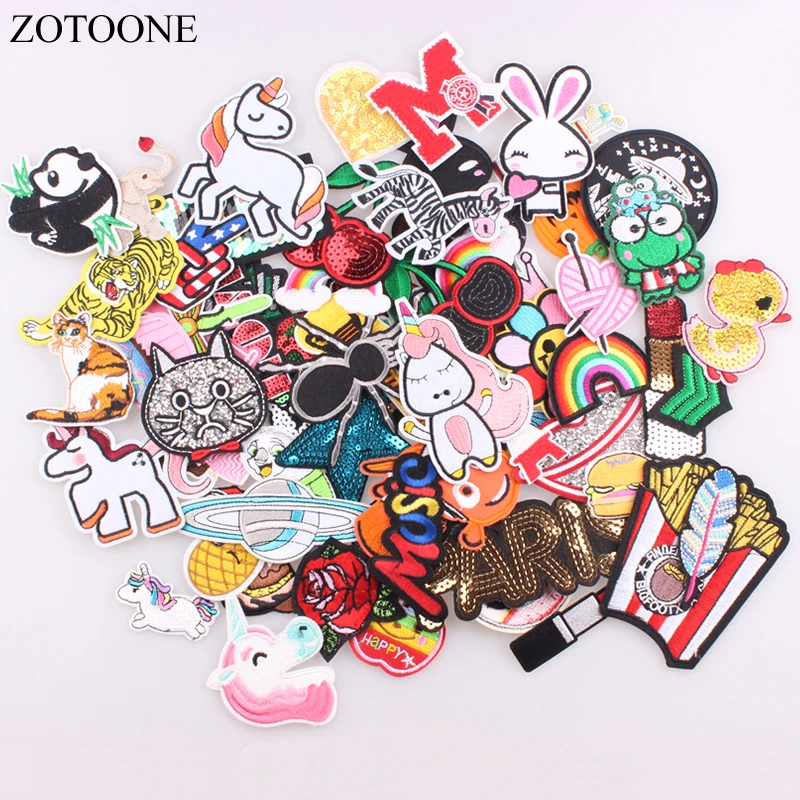ZOTOONE 30 шт./лот случайные модные патчи для женщин милые девушки дети утюг на патч для одежды аппликация, наклейка DIY аксессуар E