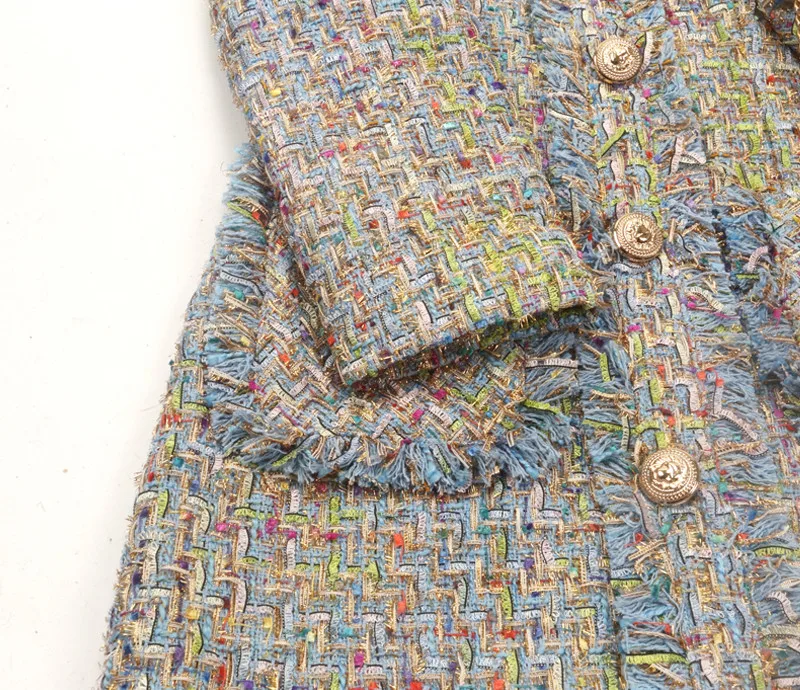 Женское твидовое платье с кисточками облегающее длинным рукавом модель A567 на