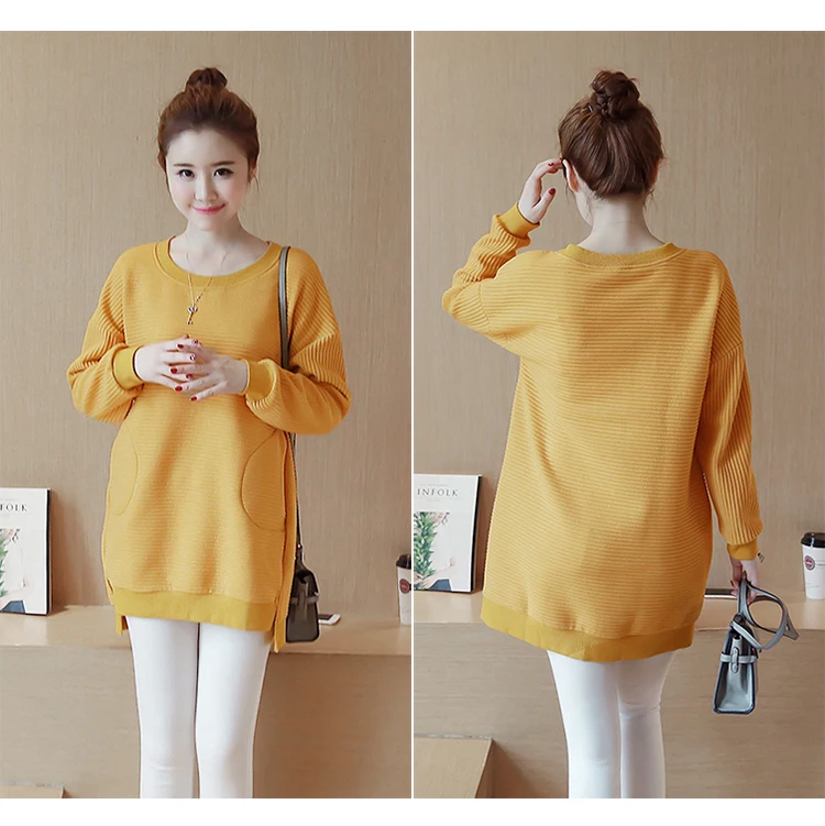 Осенняя Корейская одежда для беременных топ кормления рубашки кормящих женщин