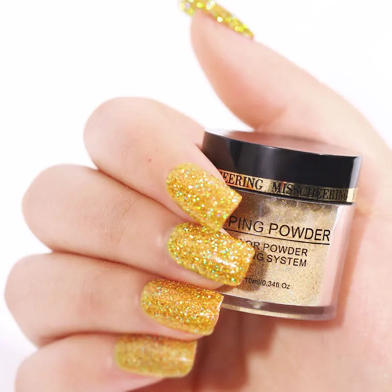 Пудра для дизайна ногтей с алмазным блеском пудра золотого синего серого