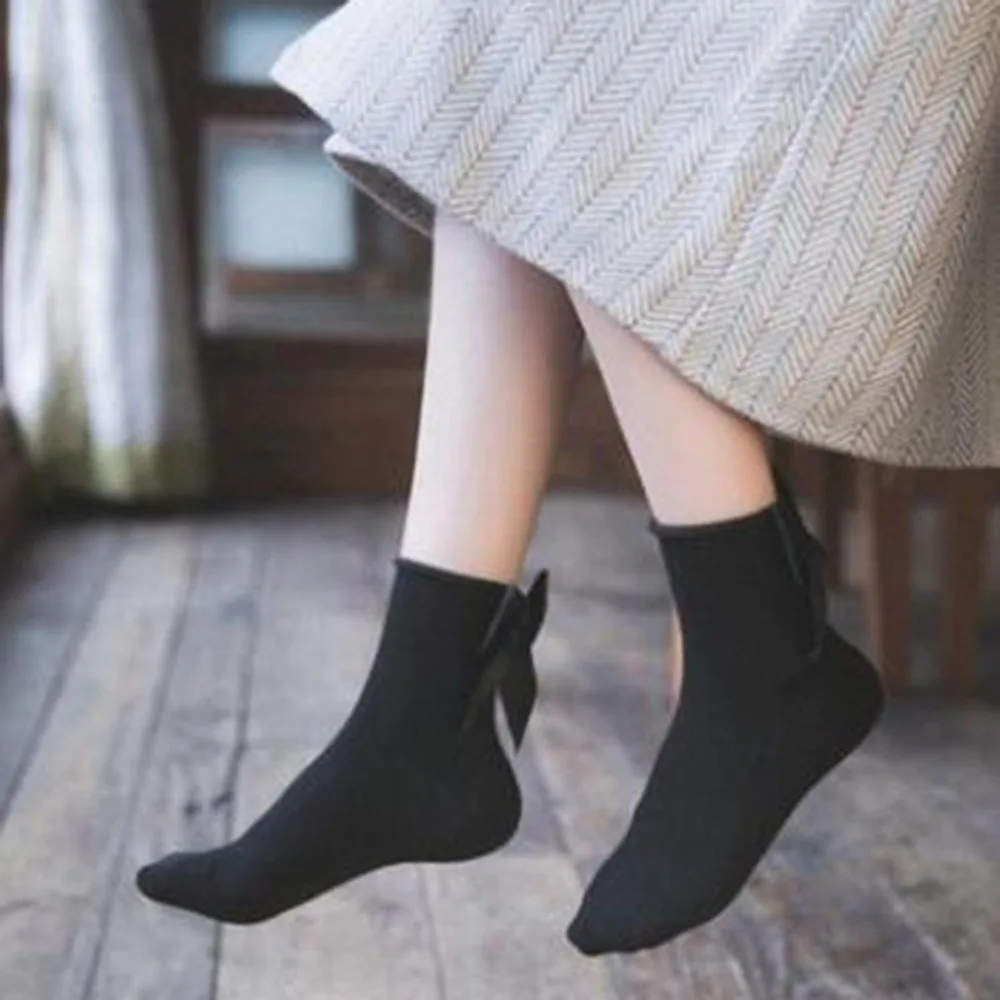 Harajuku/мужские носки с бантом мягкие хлопковые однотонные для студентов забавные