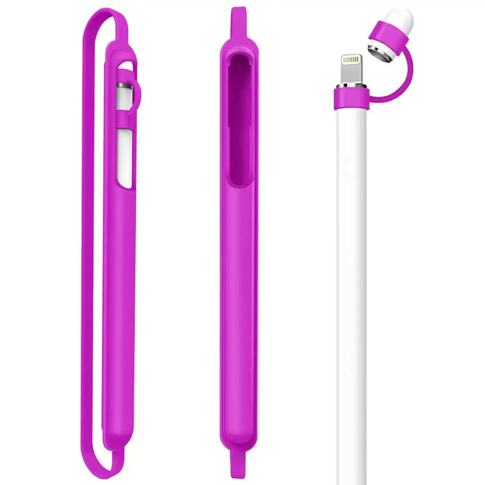 Purple Ручка для экрана планшета держатель карандаша чехол Крышка защитный рукав стилус мягкий силиконовый кошеек для Apple iPad Pro Карандаш 9,7 10,5 - Цвет: Purple