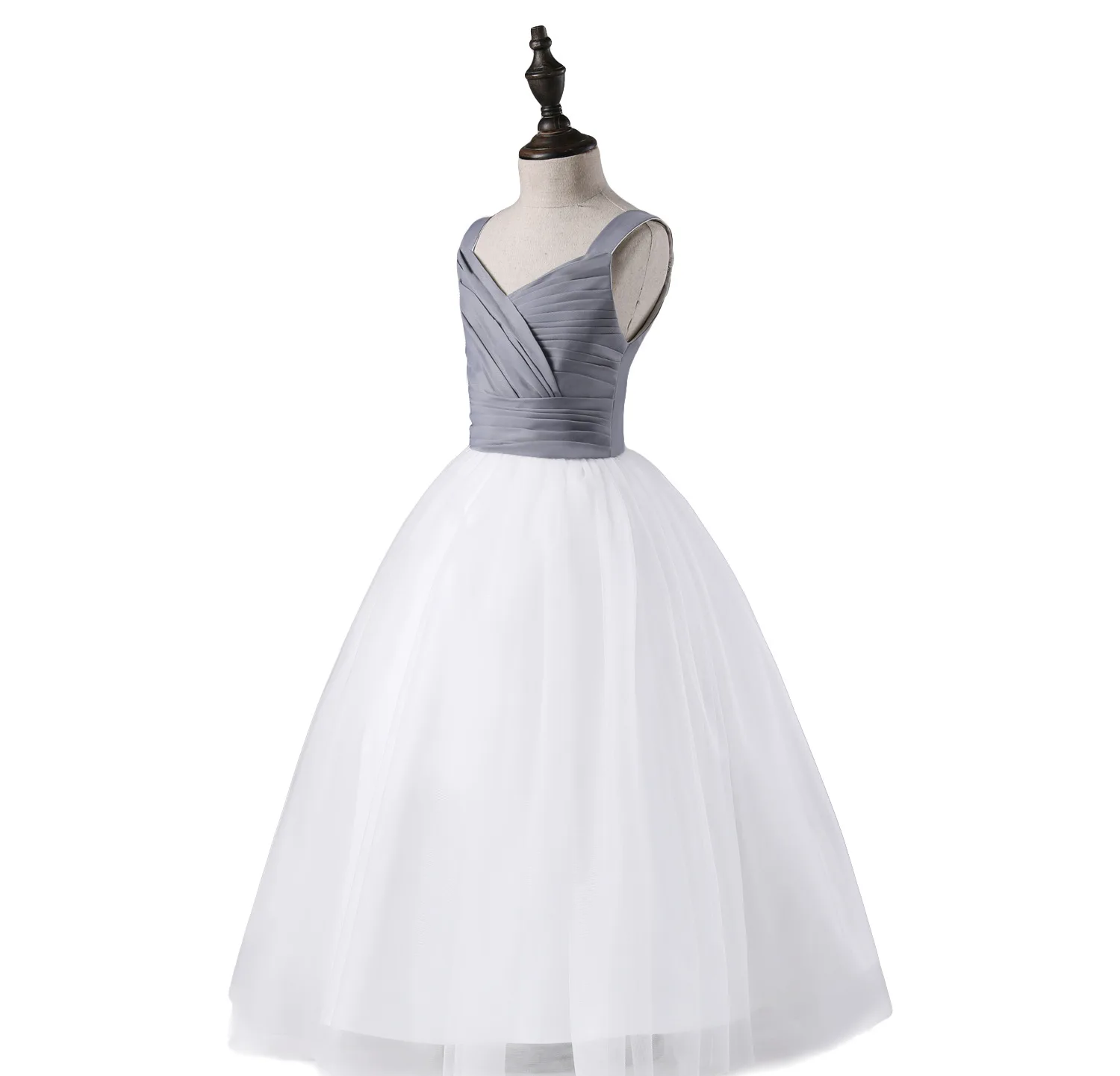 Elegent Girls Clothes Homecoming Party Flower Girl Dress Princess Gray White Vestidos For 4 6 8 10 12 14 16 17 Years Old 184037 | Детская