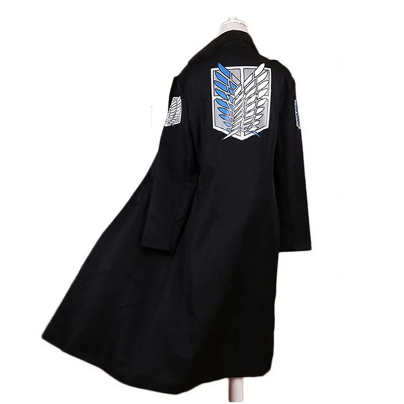 Coshome костюмы для косплея атака на Титанов плащ Леви Микаса Эрена черное