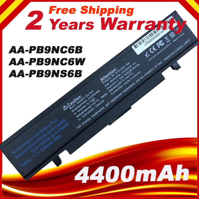 6 ячеек 5200 мАч аккумулятор для ноутбука Samsung NP300E NP300E5A NP300E5C NP300E4A NP300E4AH NP270E5E AA PB9NC6B