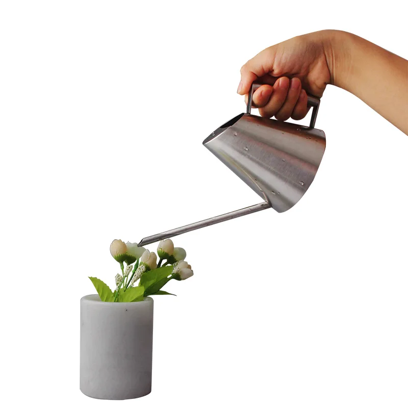 Длинный Рот полив расписанный цветами чайник из нержавеющей стали сочный горшок