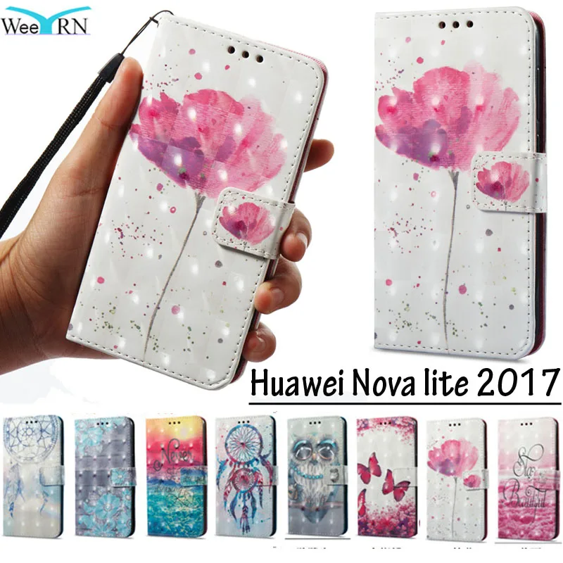 3D Флип кожаный чехол для Huawei Nova Lite(Хуавей Нова Лайт) SLA-L22 чехлы сияющий цветы WalletCase чехол на Huawei Nova Lite Чехол-книжка