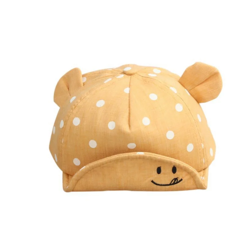 Модная Детская кепка с ушками в горошек мягкая Кепка для мальчиков и девочек 6 ~ 24