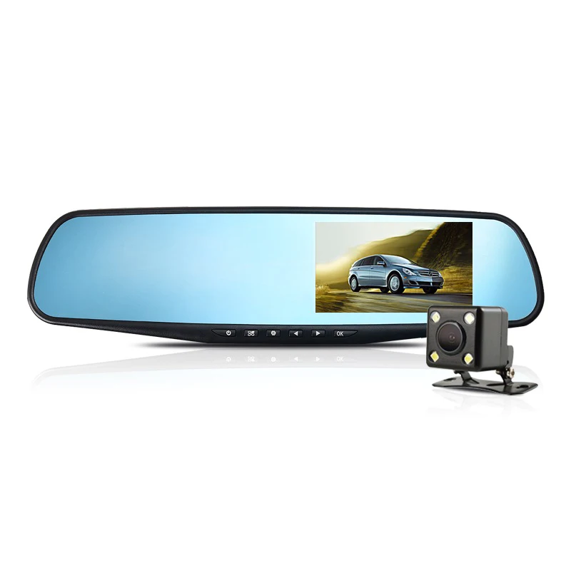 2 шт. зеркало заднего вида с двумя объективами hd1080p ночное видение|dash cam|dual lensdash cam