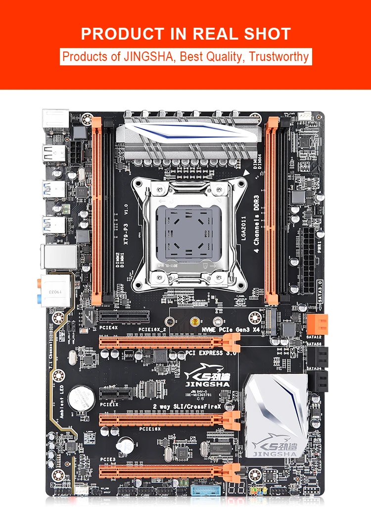 X79-P3 M.2 QUAD Channel X79 материнская плата по стандарту ATX LGA 2011 XEON игровая материнская плата+ E5-2660+ 16GB(4*4 GB) DDR3 ECC REG ram