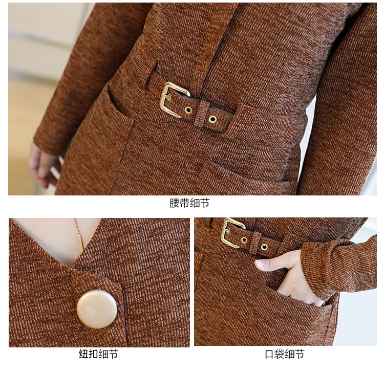 

New 2020 Fashion Plus Size 4XL Women Knitted Dress Fall Winter Long Sleeve Dress Casual Sexy V Neck A-Line Dress LM009