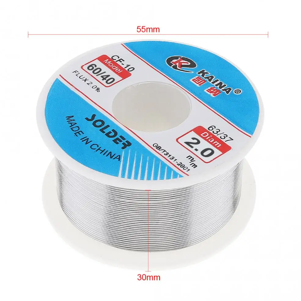 60/40 100g 2.0mm 0.8mm 1.0mm 1.2mm 1.5mm Tin Fine Wire Core 2% Flux Welding Solder Wire with Rosin and Low Melting Point