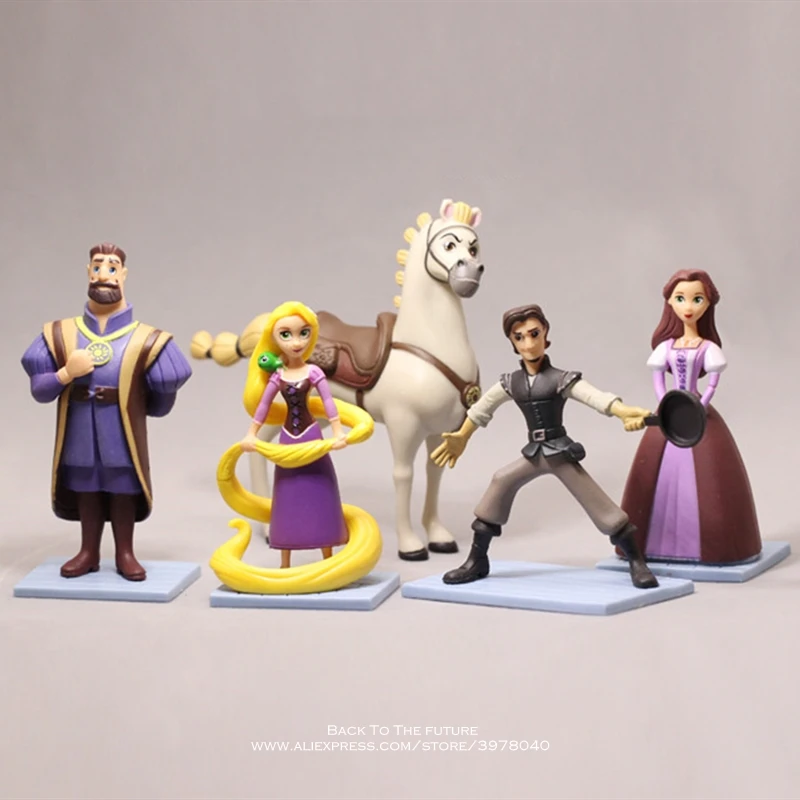 

Disney Rapunzel Princess Cartoon 5pcs/set 9-11cm mini doll Action Figure Anime Mini Collection Figurine Toy model for children