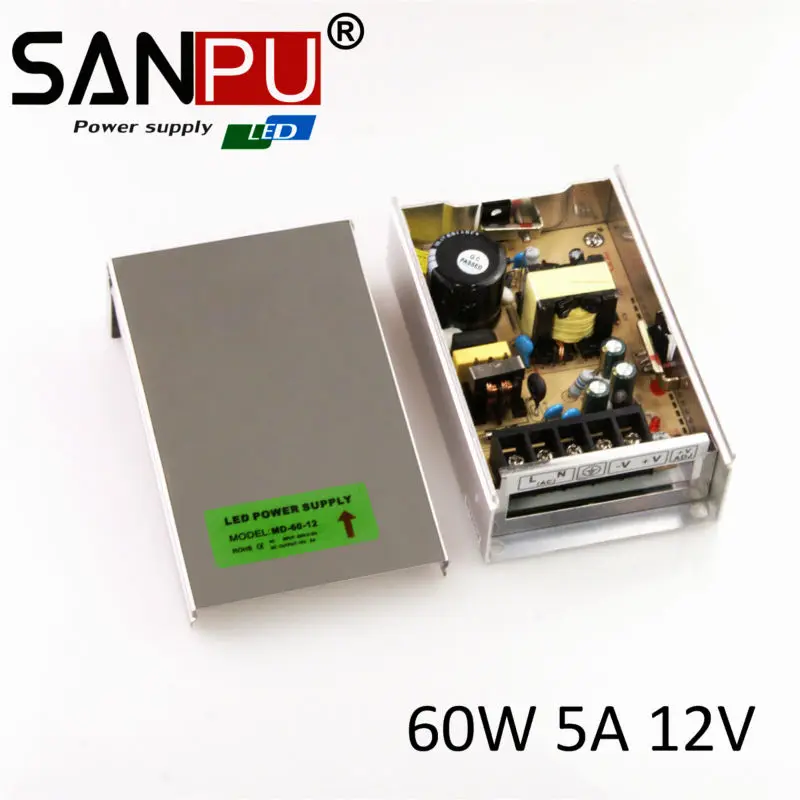 12V 5A источник питания sanpu 2835 Светодиодная лента 2017 новое поступление CE RoHS 60W AC100 240V