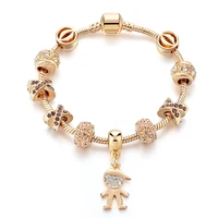 2019 luxury crystal figure charm bracelets women gold bracelet bangles for women jewellery pulseira feminina sbr170115gd