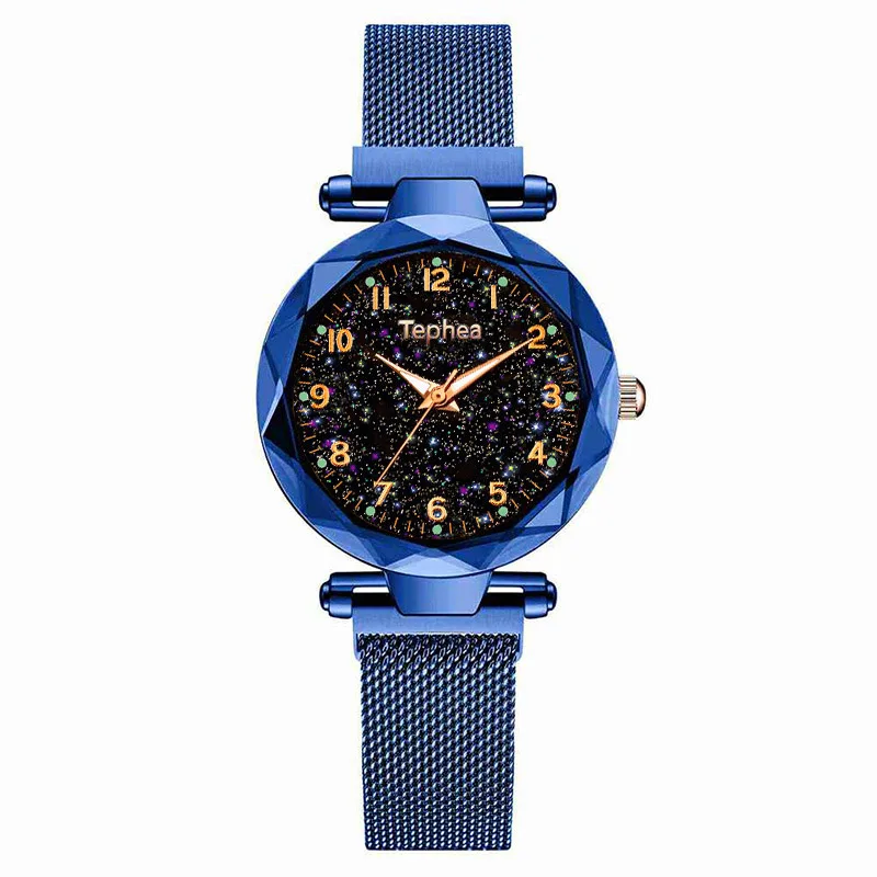 Blue A Звездное небо женские часы-браслет для женщин montre femme Женские кварцевые наручные часы zegarek damski relogio feminino reloj mujer - Цвет: Blue A