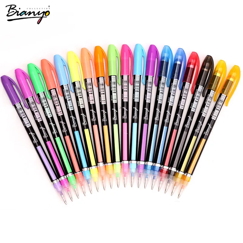 Bianyo милые Гелевые ручки для школы 36/48 Цвета Pen Set и офиса канцелярские шариковых