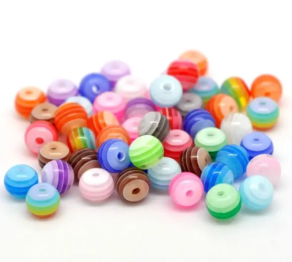 

DoreenBeads Mixed Stripe Resin Round Beads 6mm,sold per pack of 500
