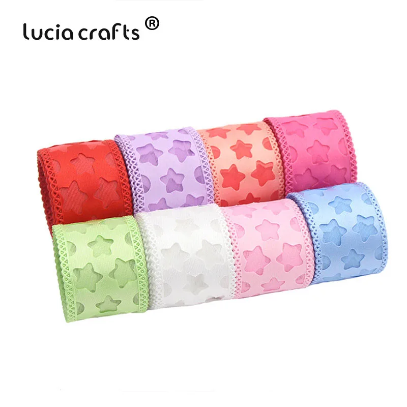 Lucia crafts 5y/6y 40 мм Звездные ленты из органзы для свадебного домашнего декора DIY шитье подарочная упаковка аксессуары ручной работы P0707