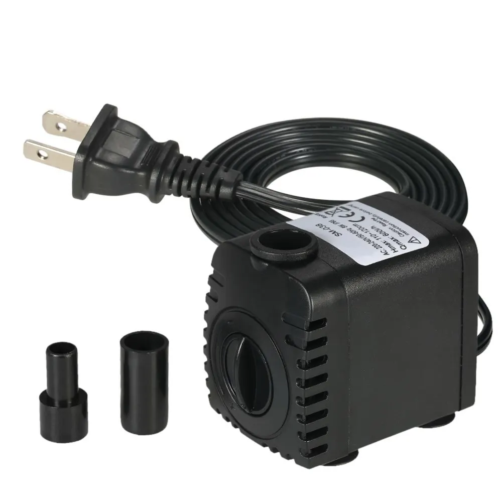 US Plug 600L/H 8 Вт погружной водяной насос для аквариума настольные фонтанчики пруд садов и гидропоники системы с 2 насадки - Цвет: US Plug